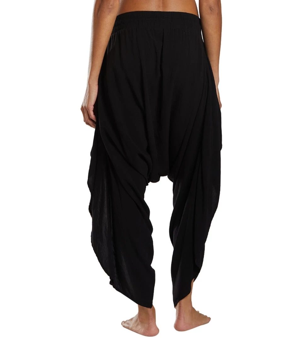 Women Buddha Pants Flap Harem Pants Black 5 Women Buddha Pants Flap Harem Pants Black