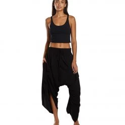 Women Buddha Pants Flap Harem Pants Black 13 Women Buddha Pants Flap Harem Pants Black