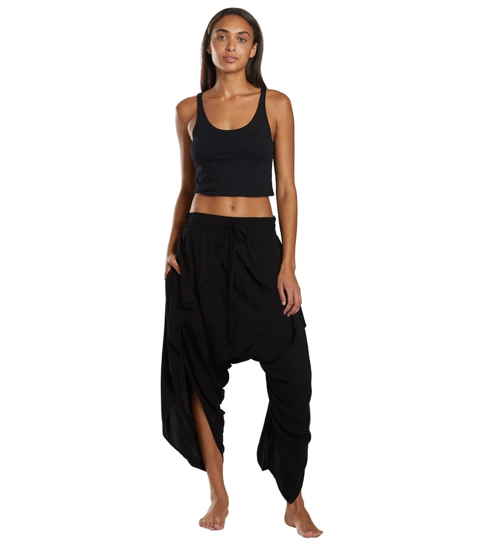 Women Buddha Pants Flap Harem Pants Black 7 Women Buddha Pants Flap Harem Pants Black