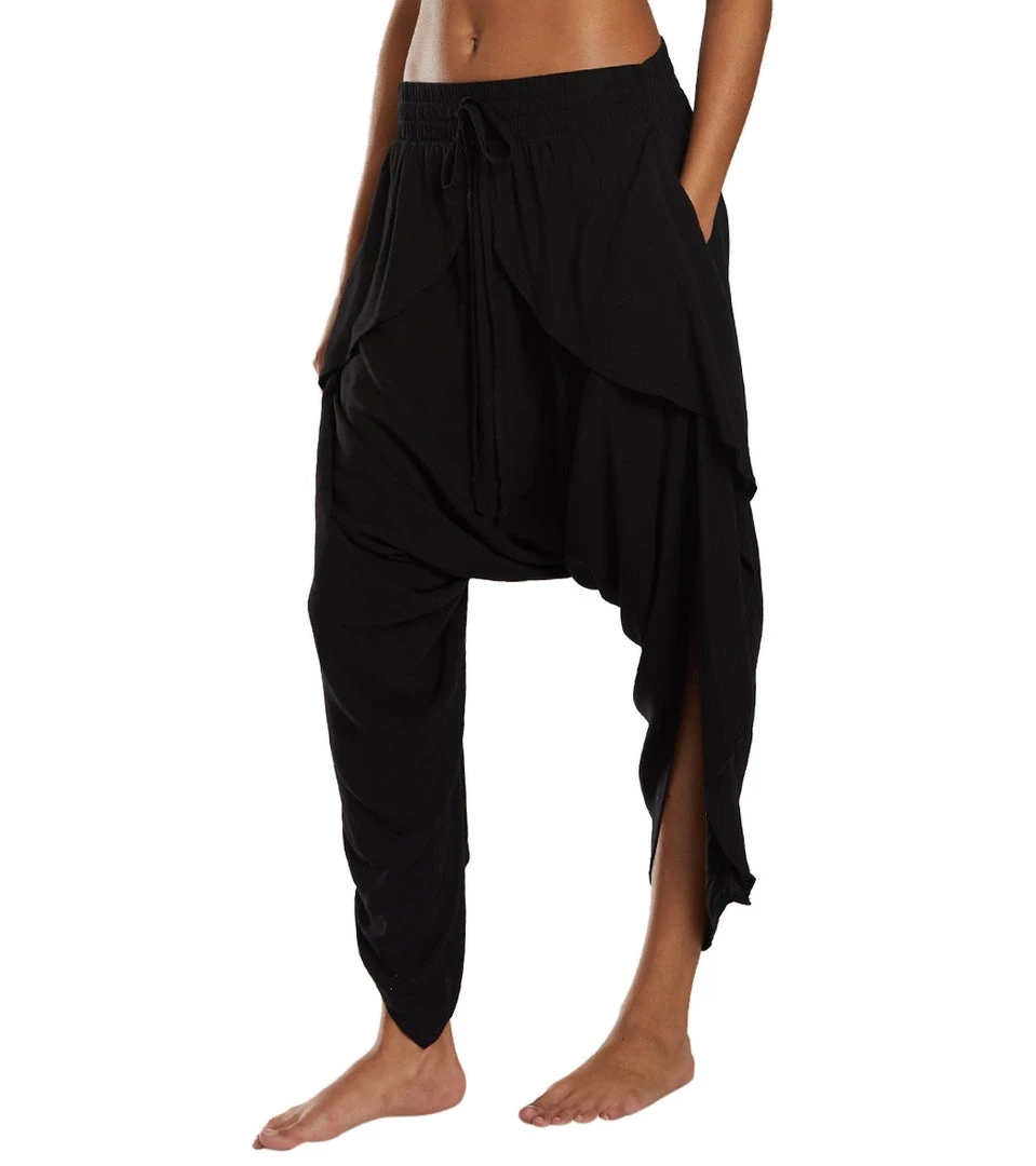Women Buddha Pants Flap Harem Pants Black 8 Women Buddha Pants Flap Harem Pants Black