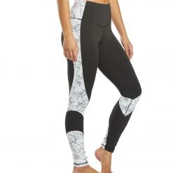 DYI Dynamic Yoga Leggings Black And White Granite