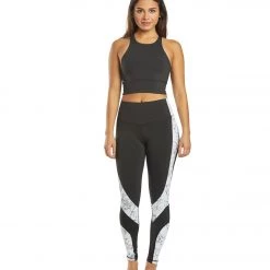 DYI Dynamic Yoga Leggings Black And White Granite