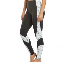 DYI Dynamic Yoga Leggings Black And White Granite