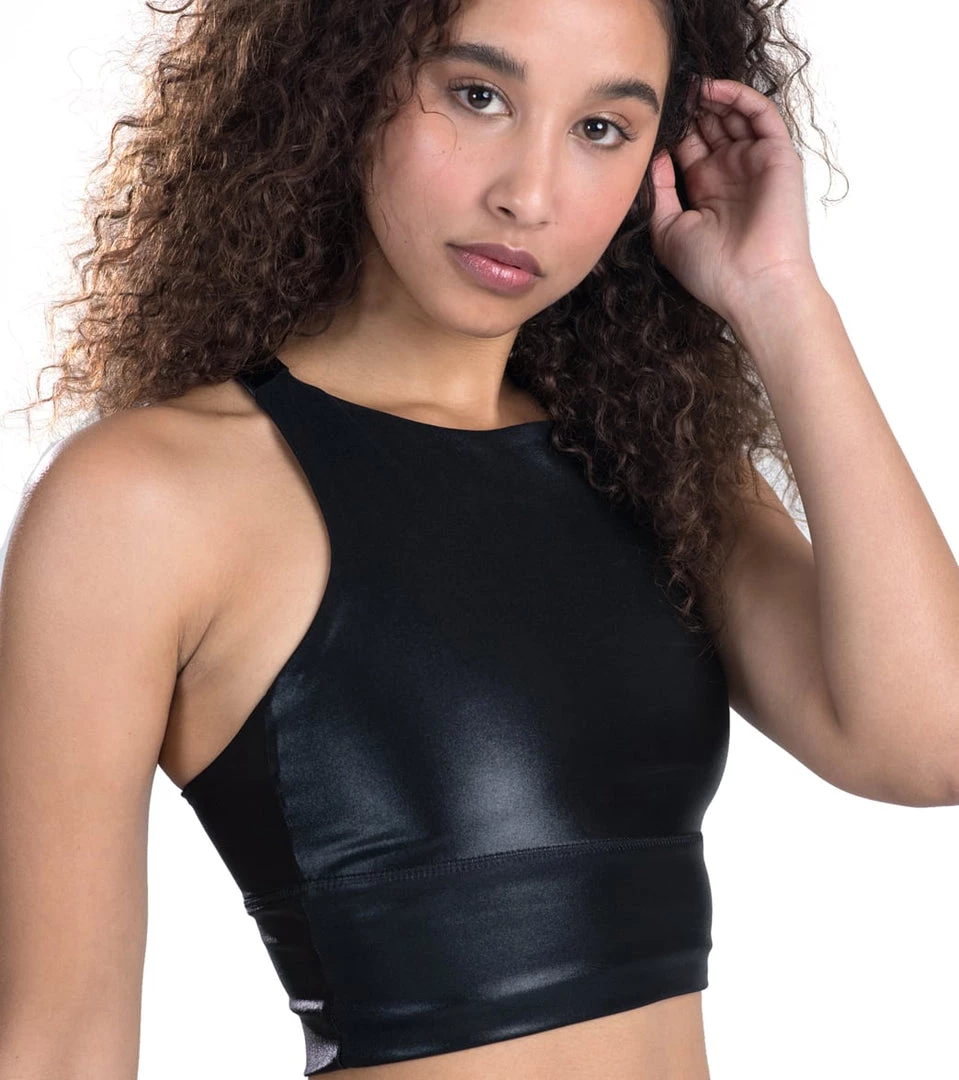 CLOTHING DYI High Neck Shine Elevate Racer Yoga Sports Bra Black 8 CLOTHING DYI High Neck Shine Elevate Racer Yoga Sports Bra Black