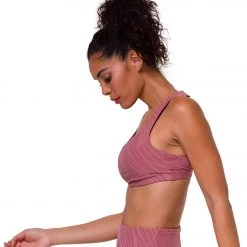 Onzie Mudra Yoga Sports Bra Ash Rose Selenite Yoga Sports Bras