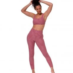 Onzie Mudra Yoga Sports Bra Ash Rose Selenite Yoga Sports Bras