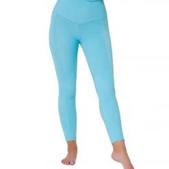 Onzie Ribbed Sweetheart 7/8 Yoga Leggings Cyan Rib