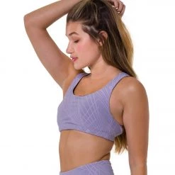 Onzie Mudra Yoga Sports Bra Lavender Selenite Yoga Sports Bras