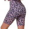 Onzie High Rise Bike Shorts Rose Leopard