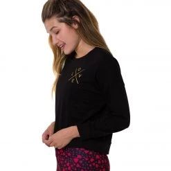 CLOTHING Onzie Basic Crew Love Gold Sweatshirt Black