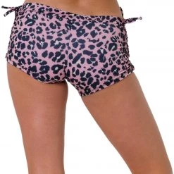 Onzie Side String Yoga Shorts Rose Leopard