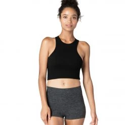 CLOTHING Beyond Yoga Studio Cropped Yoga Tank Jet Black