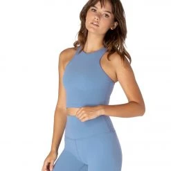 CLOTHING Beyond Yoga Studio Cropped Yoga Tank Serene Blue