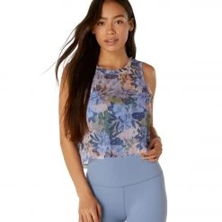 CLOTHING Beyond Yoga Botanical Mesh Balanced Cropped Yoga Tank