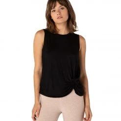 CLOTHING Beyond Yoga Twist Goodbye Muscle Yoga Tank Black
