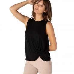 CLOTHING Beyond Yoga Twist Goodbye Muscle Yoga Tank Black