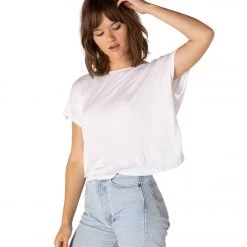Beyond Yoga Twist Goodbye Cropped Yoga Tee White 11 Beyond Yoga Twist Goodbye Cropped Yoga Tee White