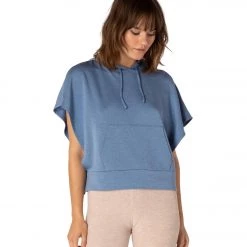 Beyond Yoga Open Side After Yoga Hoodie Serene Blue Heather
