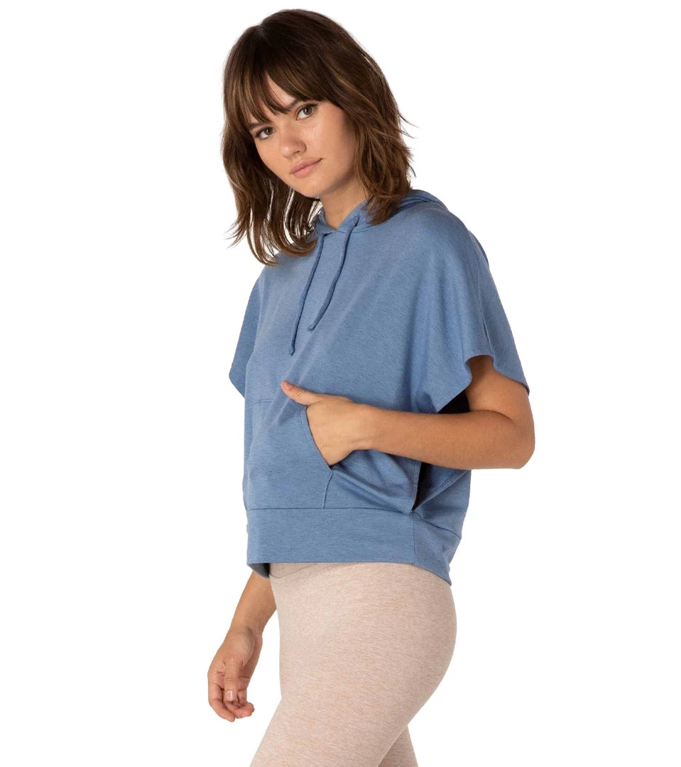 Beyond Yoga Open Side After Yoga Hoodie Serene Blue Heather 4 Beyond Yoga Open Side After Yoga Hoodie Serene Blue Heather