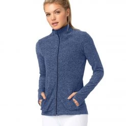 CLOTHING Beyond Yoga Spacedye Fitted Mock Neck Jacket Serene/Hazy Blue 11 CLOTHING Beyond Yoga Spacedye Fitted Mock Neck Jacket Serene/Hazy Blue