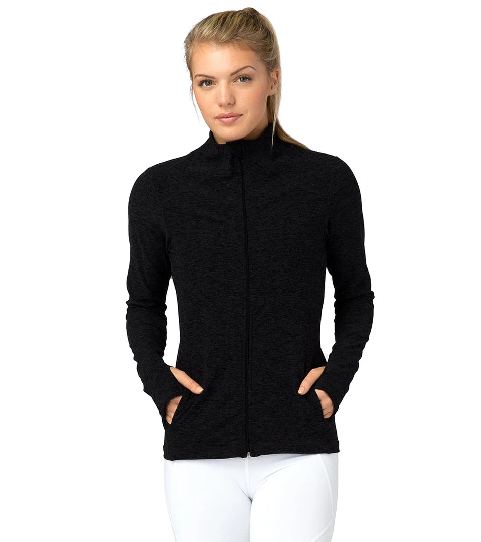 Beyond Yoga Spacedye Fitted Mock Neck Jacket Darkest Night 3 Beyond Yoga Spacedye Fitted Mock Neck Jacket Darkest Night