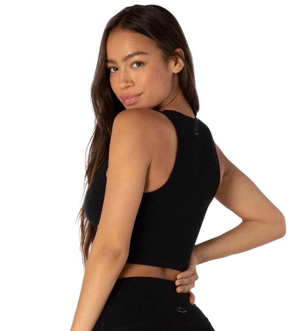 Beyond Yoga Spacedye That's A Wrap Cropped Yoga Tank Darkest Night CLOTHING 6 Beyond Yoga Spacedye That's A Wrap Cropped Yoga Tank Darkest Night CLOTHING