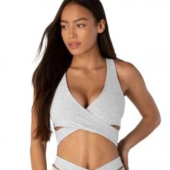 Beyond Yoga Spacedye That's A Wrap Cropped Yoga Tank Silver Mist CLOTHING