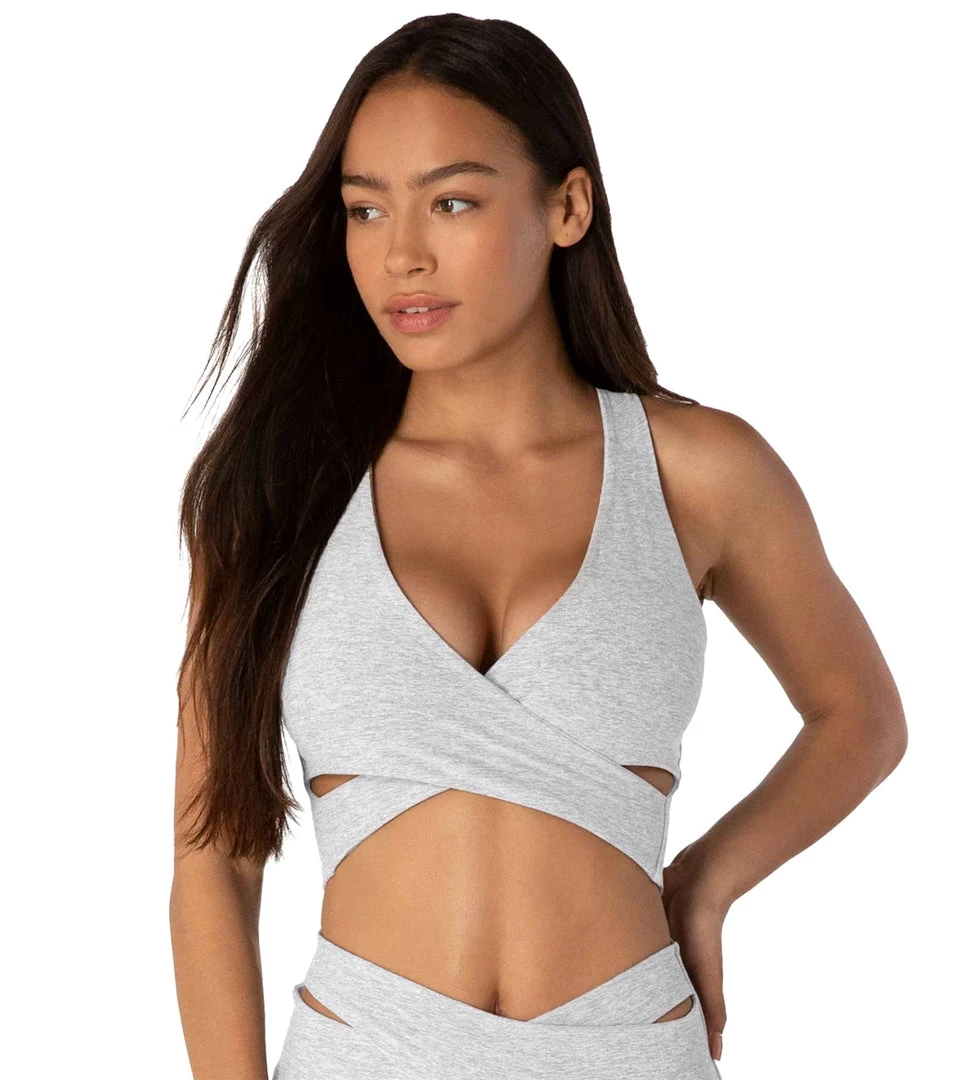 Beyond Yoga Spacedye That's A Wrap Cropped Yoga Tank Silver Mist CLOTHING 3 Beyond Yoga Spacedye That's A Wrap Cropped Yoga Tank Silver Mist CLOTHING