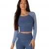 Beyond Yoga Spacedye In The Mix Cropped Yoga Longsleeve Top Serene/Hazy Blue CLOTHING