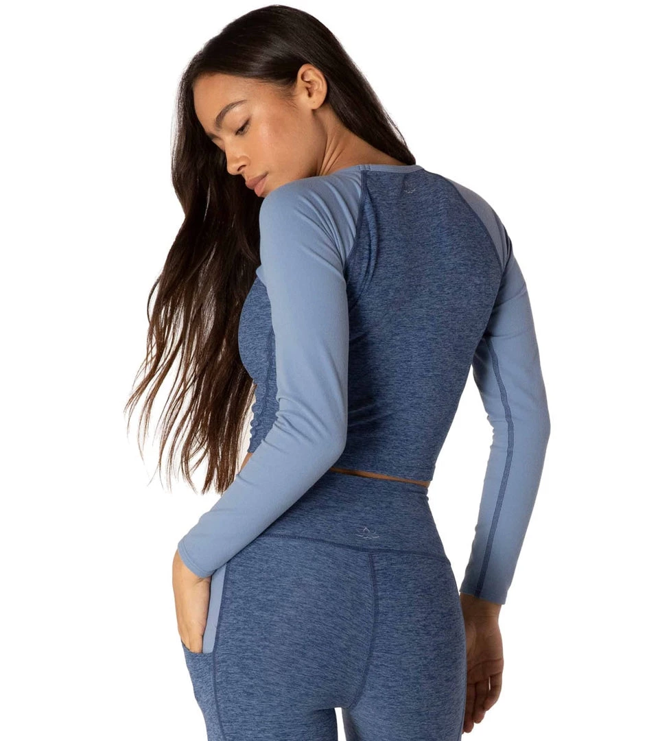 Beyond Yoga Spacedye In The Mix Cropped Yoga Longsleeve Top Serene/Hazy Blue CLOTHING 6 Beyond Yoga Spacedye In The Mix Cropped Yoga Longsleeve Top Serene/Hazy Blue CLOTHING