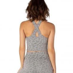 Beyond Yoga Leopard Studio Cropped Yoga Tank Top Gray 11 Beyond Yoga Leopard Studio Cropped Yoga Tank Top Gray