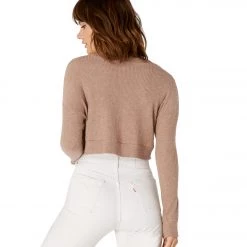 CLOTHING Beyond Yoga In Line Cropped Yoga Pullover Tinted Rose Heather