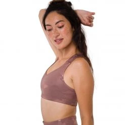 Onzie Half Moon Yoga Sports Bra Rosegold Camo Foil NEW ARRIVALS