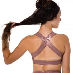Onzie Half Moon Yoga Sports Bra Rosegold Camo Foil NEW ARRIVALS