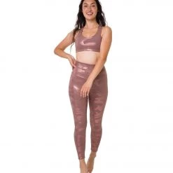 Onzie Half Moon Yoga Sports Bra Rosegold Camo Foil NEW ARRIVALS