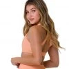 Onzie Half Moon Yoga Sports Bra Cantaloupe Rib