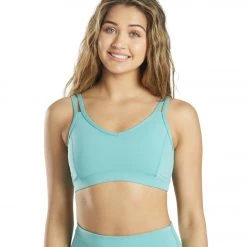 CLOTHING Everyday Yoga Radiant Solid Strappy Back Sports Bra Agate Green 10 CLOTHING Everyday Yoga Radiant Solid Strappy Back Sports Bra Agate Green