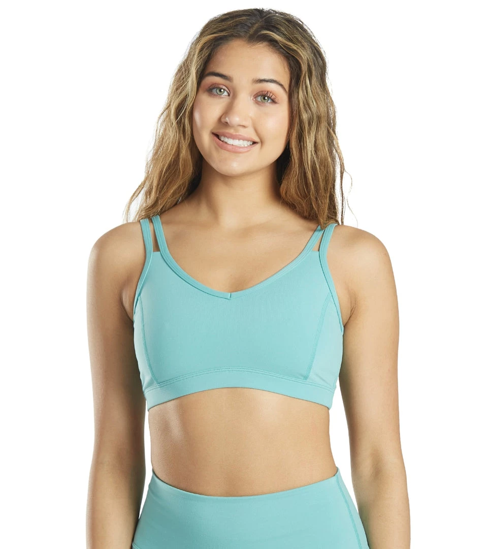 CLOTHING Everyday Yoga Radiant Solid Strappy Back Sports Bra Agate Green 4 CLOTHING Everyday Yoga Radiant Solid Strappy Back Sports Bra Agate Green