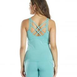 Everyday Yoga Radiant Solid Strappy Back Support Tank Agate Green