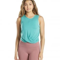 CLOTHING Everyday Yoga Twisted Layering Crop Tank Agate Green