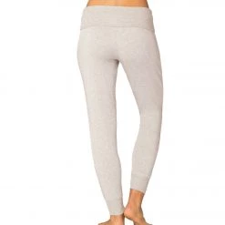Beyond Yoga Cozy Fleece Foldover Long Sweatpant Joggers Oatmeal Heather