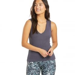 Hard Tail Deep V Yoga Tank Top Storm CLOTHING