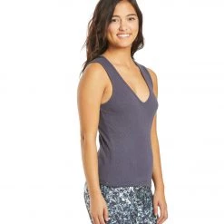 Hard Tail Deep V Yoga Tank Top Storm CLOTHING