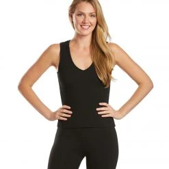 Hard Tail Deep V Yoga Tank Top Black CLOTHING