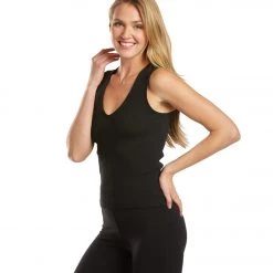 Hard Tail Deep V Yoga Tank Top Black CLOTHING