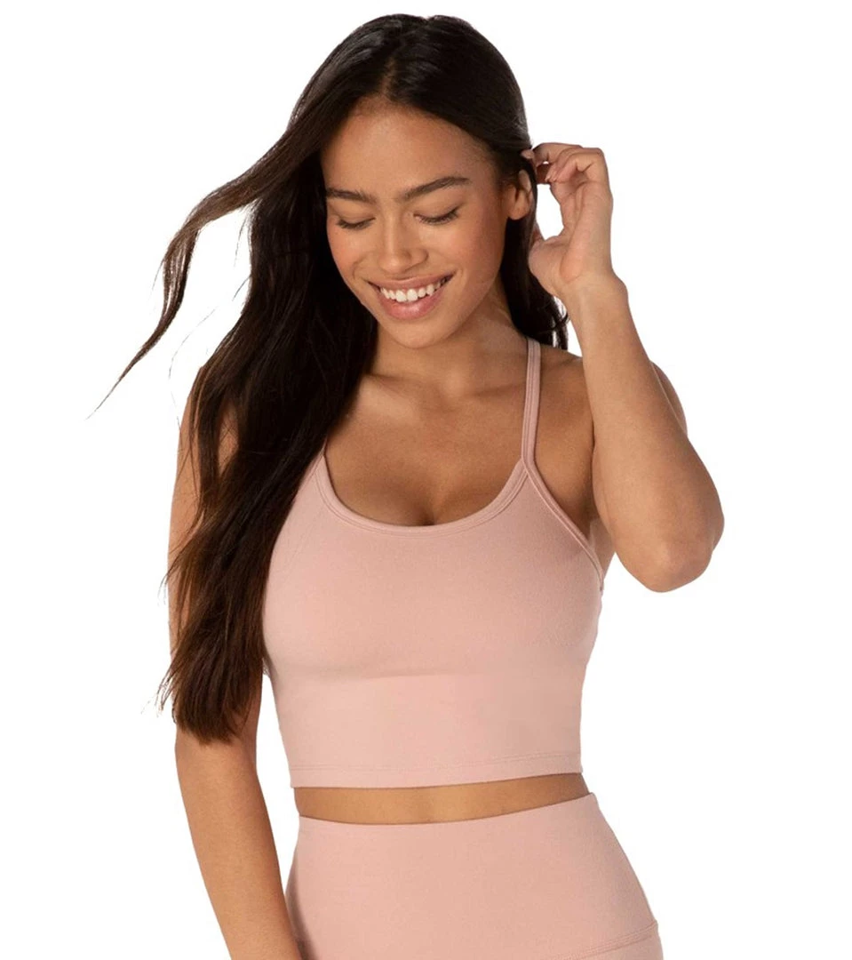 Beyond Yoga Slim Racerback Cropped Tank Tinted Rose CLOTHING 4 Beyond Yoga Slim Racerback Cropped Tank Tinted Rose CLOTHING