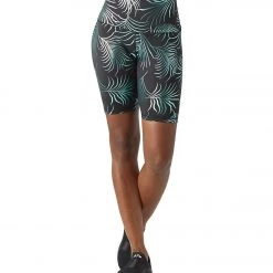 Yoga Shorts Glyder High Power II Bike Short Evergreen Palm Print