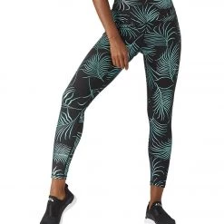 Long Leggings Glyder High Power II Yoga Leggings Evergreen Palm Print