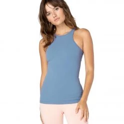 Beyond Yoga Supplex Under Lock And Keyhole Yoga Tank Top Serene Blue