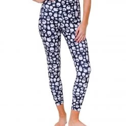Onzie High Waisted Basic 7/8 Yoga Leggings Skulls